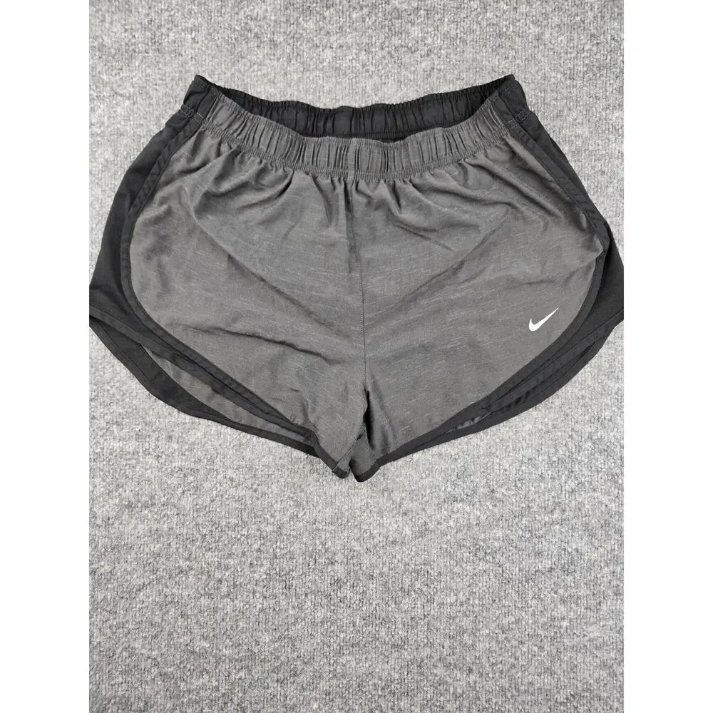 Nike Shorts Womens Adult Large‎ Black Swoosh Logo Running Athletic Shorts #648